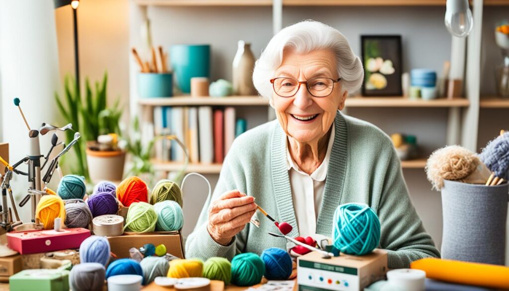 Grandma enjoying hobby gifts